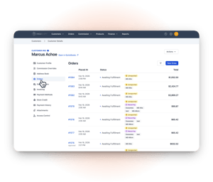 Sales rep portal interface for capturing orders and onboarding customers