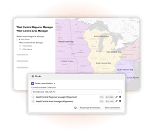 Sales territory mapping tool with geographic regions and account assignments